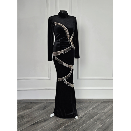 Rochie din catifea naturala Black