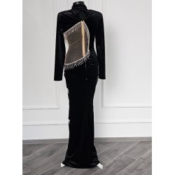 Rochie din catifea naturala Black