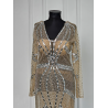 Rochie de seara lucrata manual White Long Gold