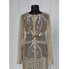 Rochie de seara lucrata manual White Long Gold