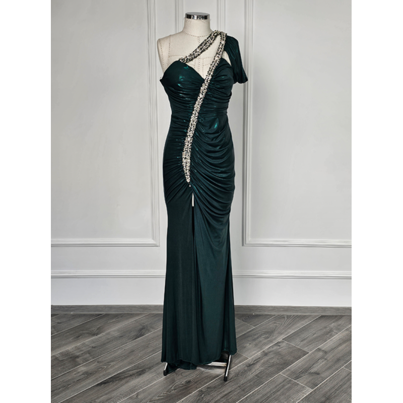 Rochie de seara din lurex verde