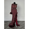 Rochie de seara lucrata manual Red Semi Naked
