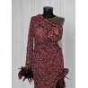 Rochie de seara lucrata manual Red Semi Naked
