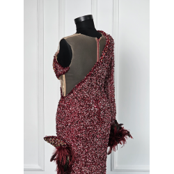 Rochie de seara lucrata manual Red Semi Naked