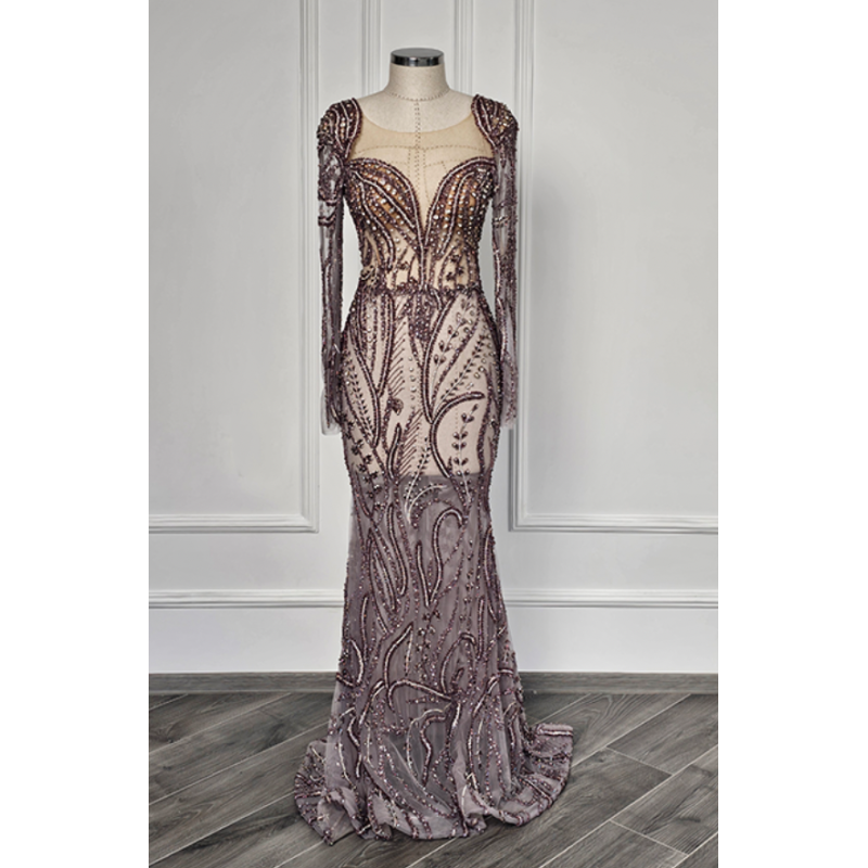 Rochie de seara lucrata manual Transparent Roze