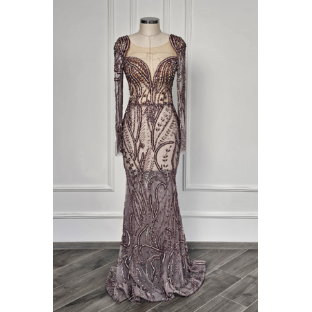 Rochie de seara lucrata manual Transparent Roze