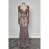 Rochie de seara lucrata manual Transparent Roze
