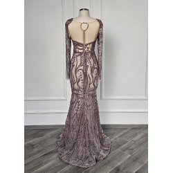 Rochie de seara lucrata manual Transparent Roze