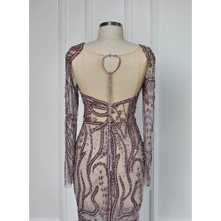 Rochie de seara lucrata manual Transparent Roze