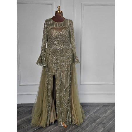 Rochie de seara lucrata manual Goldie White