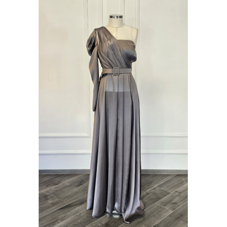 Rochie de seara gri naked cu buzunare