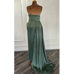 Rochie de seara cu decolteu verde deschis