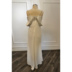 Rochie de seara cu decolteu sabres white cream