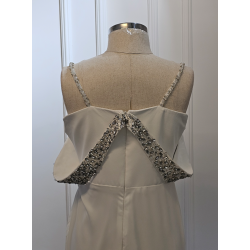 Rochie de seara cu decolteu sabres white cream