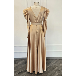 Rochita de seara cu buzunare sabres cream gold