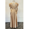 Rochita de seara cu buzunare sabres cream gold