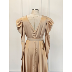 Rochita de seara cu buzunare sabres cream gold