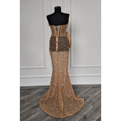 Rochie de seara lucrata manual Sabres Gold Transparent