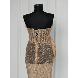 Rochie de seara lucrata manual Sabres Gold Transparent
