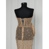 Rochie de seara lucrata manual Sabres Gold Transparent