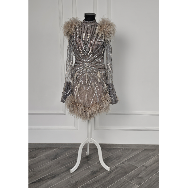 Rochie scurta lucrata manual Sabres Platinum Gold