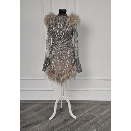 Rochie scurta lucrata manual Sabres Platinum Gold