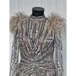 Rochie scurta lucrata manual Sabres Platinum Gold