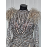 Rochie scurta lucrata manual Sabres Platinum Gold