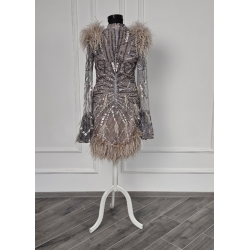 Rochie scurta lucrata manual Sabres Platinum Gold