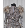 Rochie scurta lucrata manual Sabres Platinum Gold