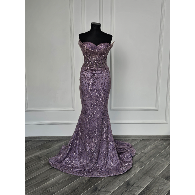 Rochie de seara lucrata manual Violet Naked