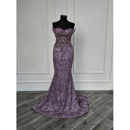 Rochie de seara lucrata manual Violet Naked