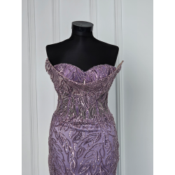 Rochie de seara lucrata manual Violet Naked